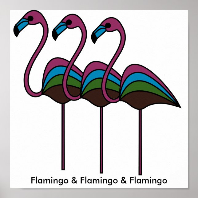 POSTER FLAMANT ROSE & FLAMANT ROSE & FLAMANT ROSE (Devant)
