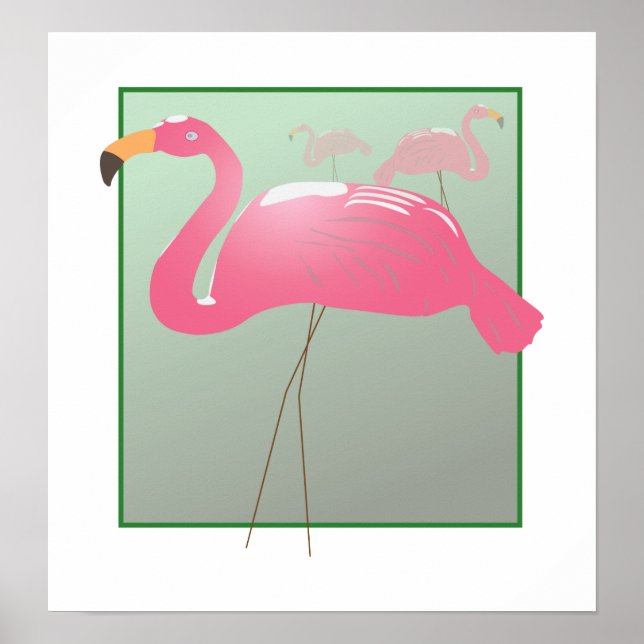 Poster Flamant rose rose - GAGNANT DE PRIX (Devant)