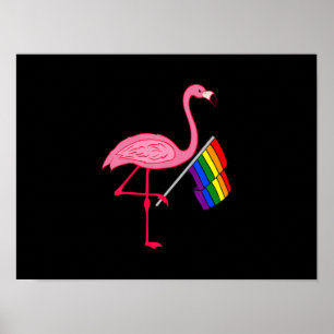 Poster Flamant rose rose gay pride LGBT Pride mois cadeau