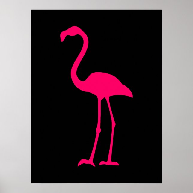 Poster Flamant rose rose vif (Devant)