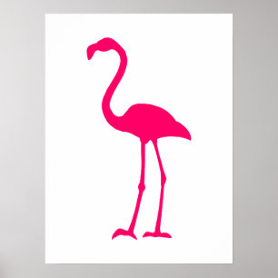Poster Flamant rose rose vif