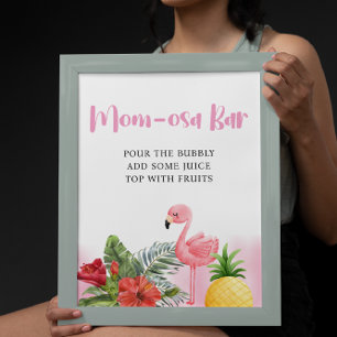 Poster Flamant rose tropical Pink Maman-osa Bar Baby show