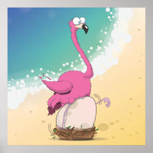 Poster Flamants roses
