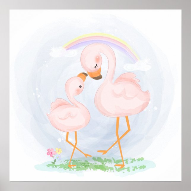 poster Flamants roses (Devant)