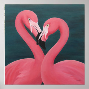 Poster Flamants roses
