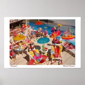 Poster 'Flamants roses!' pour impression/affiche (pas de 