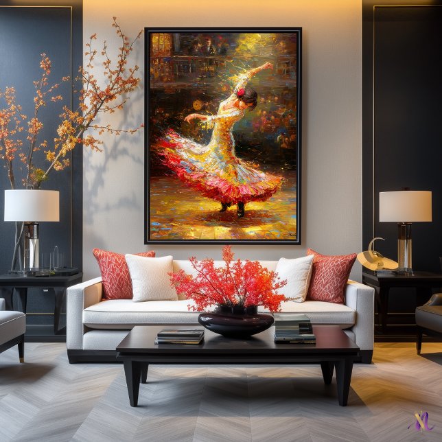 Poster Flamenco en mouvement Danse expressive Impressionn (Créateur téléchargé)