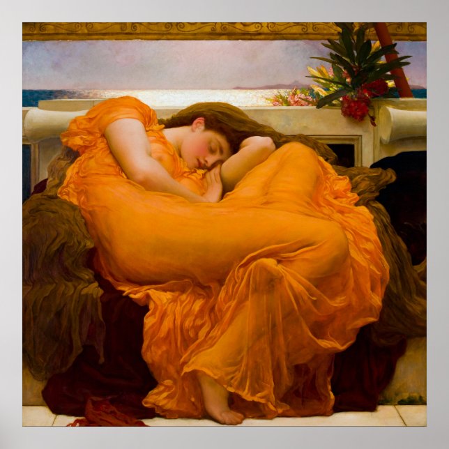 Poster Flaming June par Frederic Lord Leighton (Devant)
