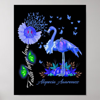 Poster Flamingo Faith Hope Love Alopecia Awareness