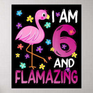 Poster Flamingoo I Le 6 Flamazing Amazing 6e Birthday