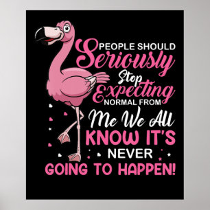 Poster Flamingos People Should Stop Expecting Normal