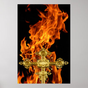 Poster Flamme, Croix