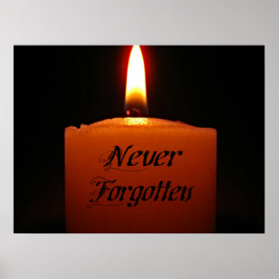 Poster Flamme de bougie de souvenir jamais oublié