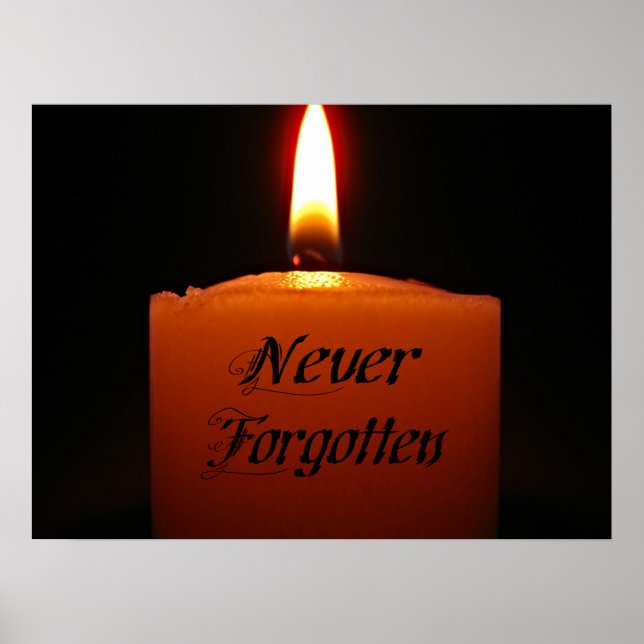 Poster Flamme de bougie de souvenir jamais oublié (Devant)