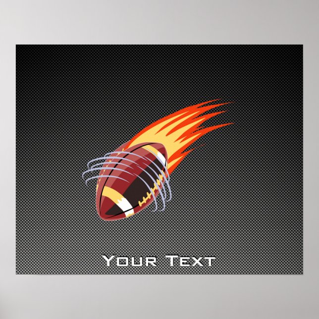 Poster Flamme de fibre de carbone Flamme Football (Devant)