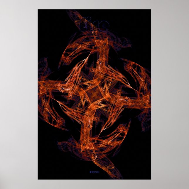 Poster flamme fractale : feu (Devant)