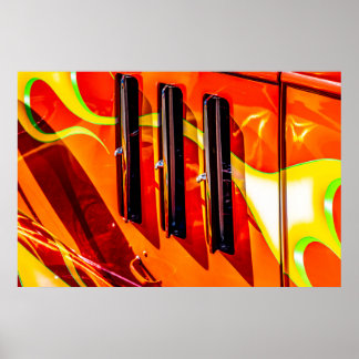 Poster Flammes à tiges chaudes