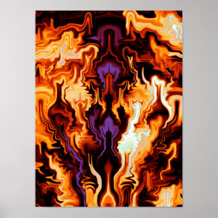Poster Flammes Colorées Fractale