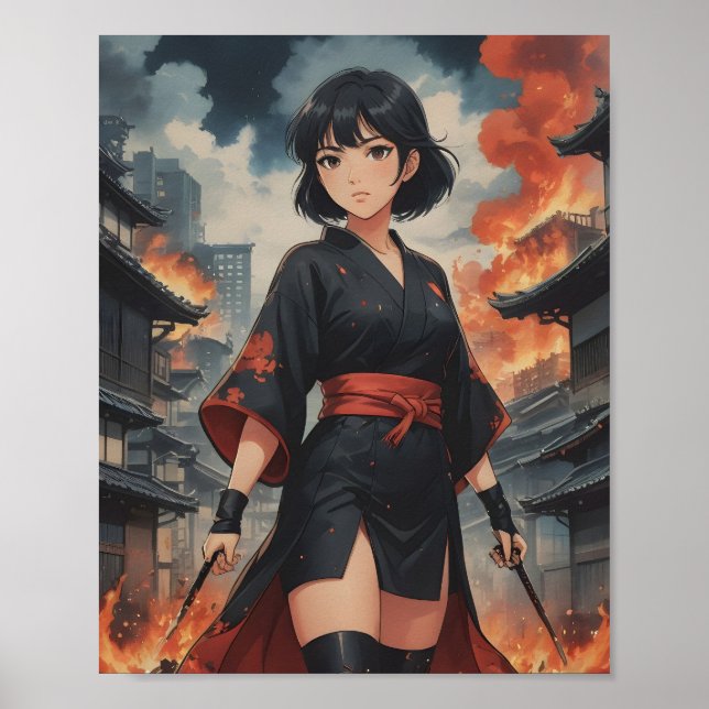 Poster flammes de détermination (Devant)