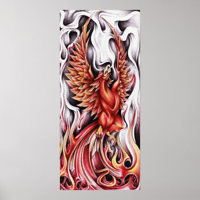 Poster Flammes de l'affiche Phoenix 12"x27" (Devant)
