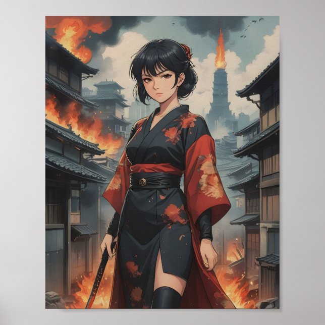 Poster flammes de résolution 4 (Devant)