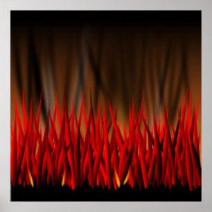 POSTER FLAMMES D'INCENDIE