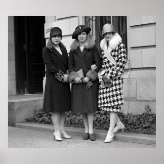 Poster Flapper Girls, Cloche Casquettes 1920