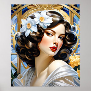 Poster Flavia Art Nouveau Groupe Mucha Style