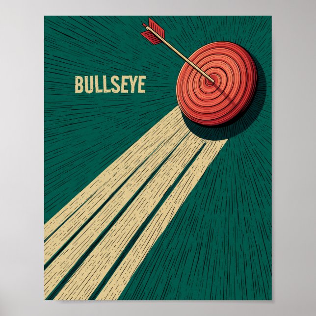 Poster Flèche de bulle sur la cible (Devant)