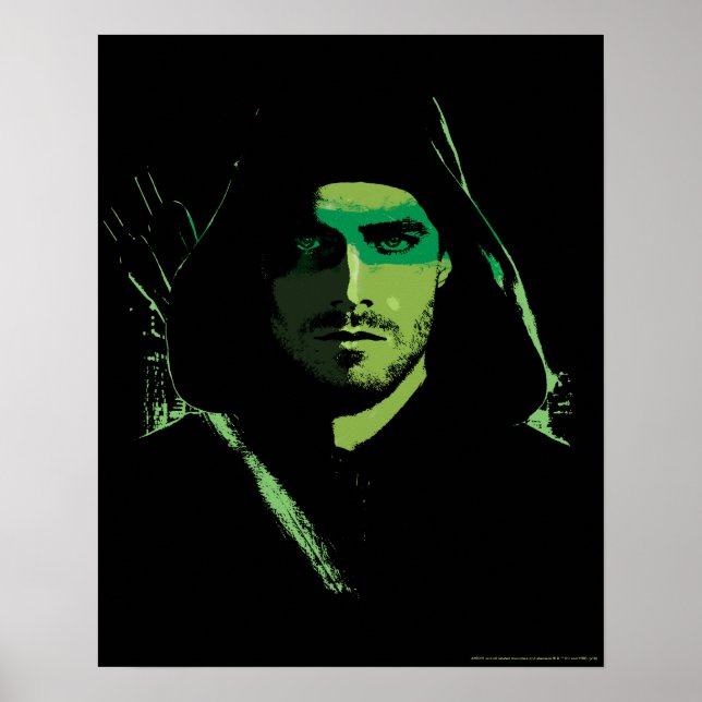 Poster Flèche | Découpe verte avec flèche (Devant)
