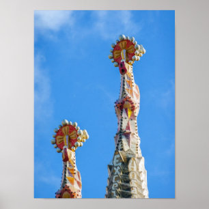 Poster Flèches de la Sagrada Familia à Barcelone, Espagne