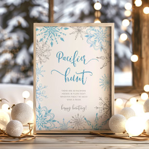 Poster Flèches de neige bleu argent Rupture de couche