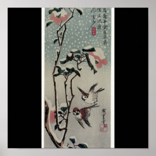 Poster Flèches et camellias dans la neige vers les années