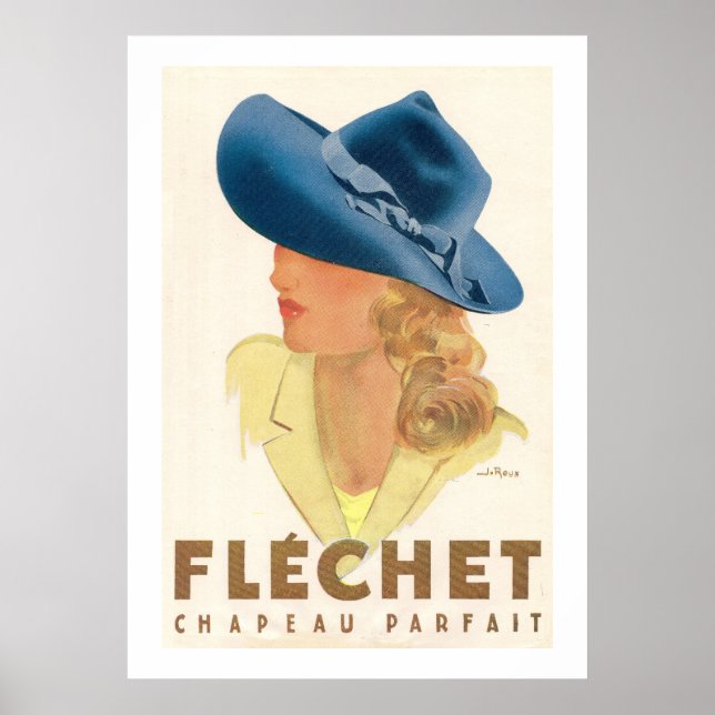 Poster Fléchet (annonces casquettes Vintages) (Devant)
