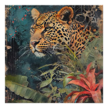 Fleur Abstraite Jungle Chat Paysage