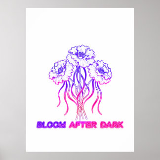 Poster Fleur abstraite rose néon - BoPoster vibrant