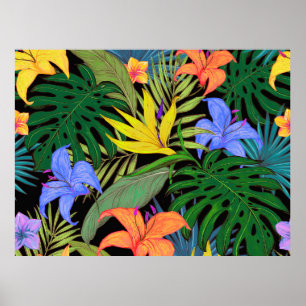 Poster Fleur Aloha Hawaï Tropical Graphique