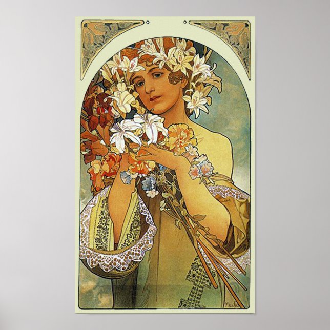 Poster Fleur Alphonse Mucha Art (Devant)