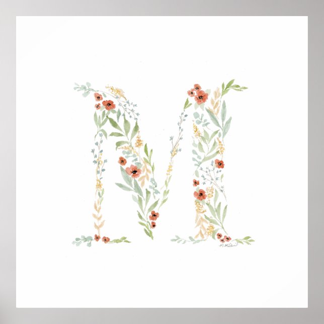 Poster Fleur aquarelle boho  (Devant)