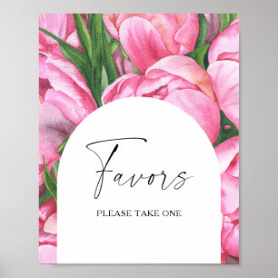 Poster Fleur aquarelle - faveurs nuptiales s'il vous plaî