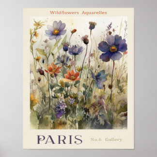 Poster Fleur Aquarelles Market Paris No 6 Galerie