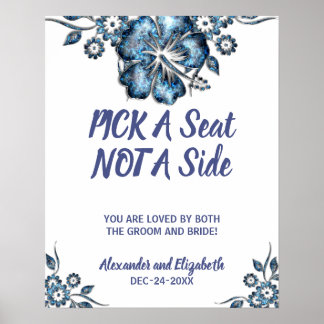 Poster Fleur bleue Choisissez un siège et non un Mariage 