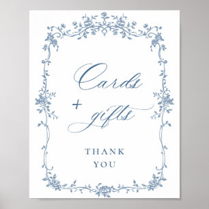 Poster Fleur bleue Ornat Victorian Grace Cartes et Cadeau