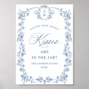 Poster Fleur bleue Ornat Victorian Grace Fête des mariées