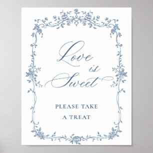 Poster Fleur Bleue Ornate Victorian Grace Love is Sweet