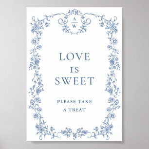 Poster Fleur Bleue Ornate Victorian Grace Love is Sweet