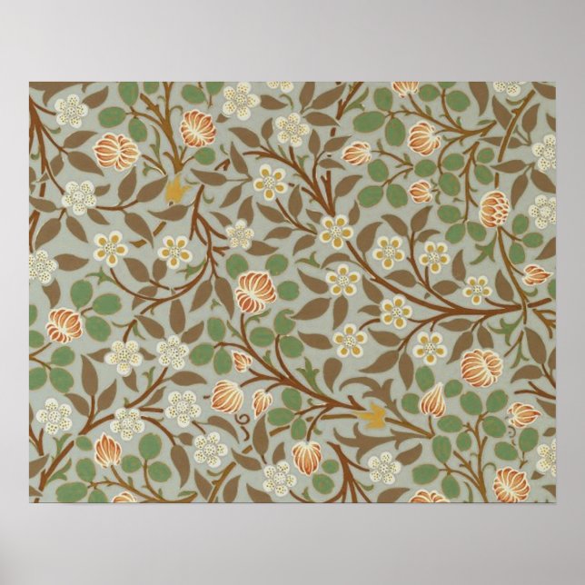Poster Fleur botanique de trèfle William Morris (Devant)