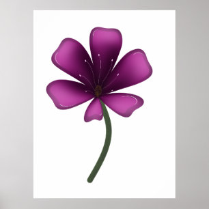 Poster Fleur Botanique Sombre Humeur Vernis Violet Électr