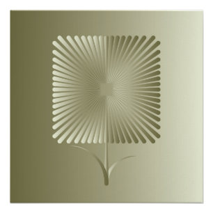 Poster Fleur carré d'or