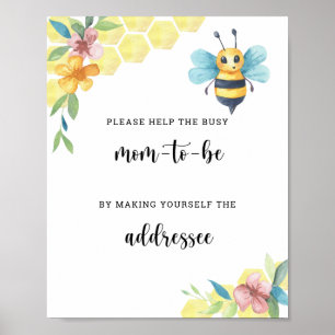 Poster Fleur d'abeilles - Aidez la maman à être occupée